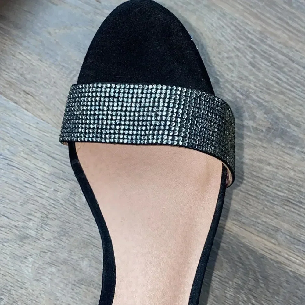 MADDEN GIRL rhinestone strap heeled sandals